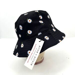 Alice + Olivia Reversible Bucket Hat Daisy Floral Print NWT